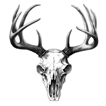 Free clip black and white deer skull, Download Free clip black and ...