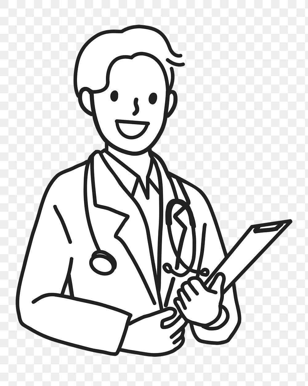 Health Medicine Outline Clipart-female doctor with stethoscope ...