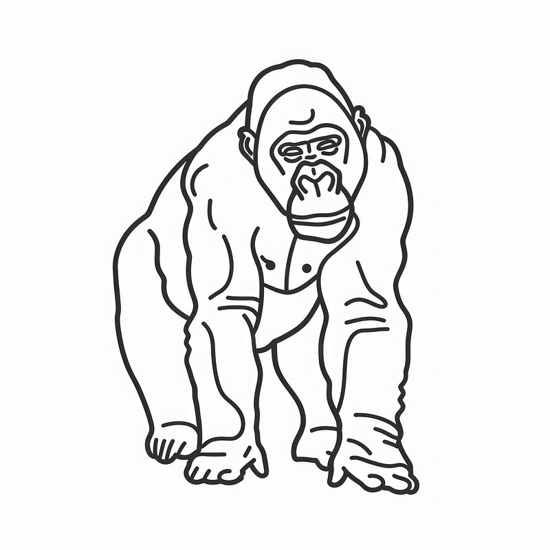 Gorilla Clip Art Black And White Sincovaga Com Br Clip Art Library