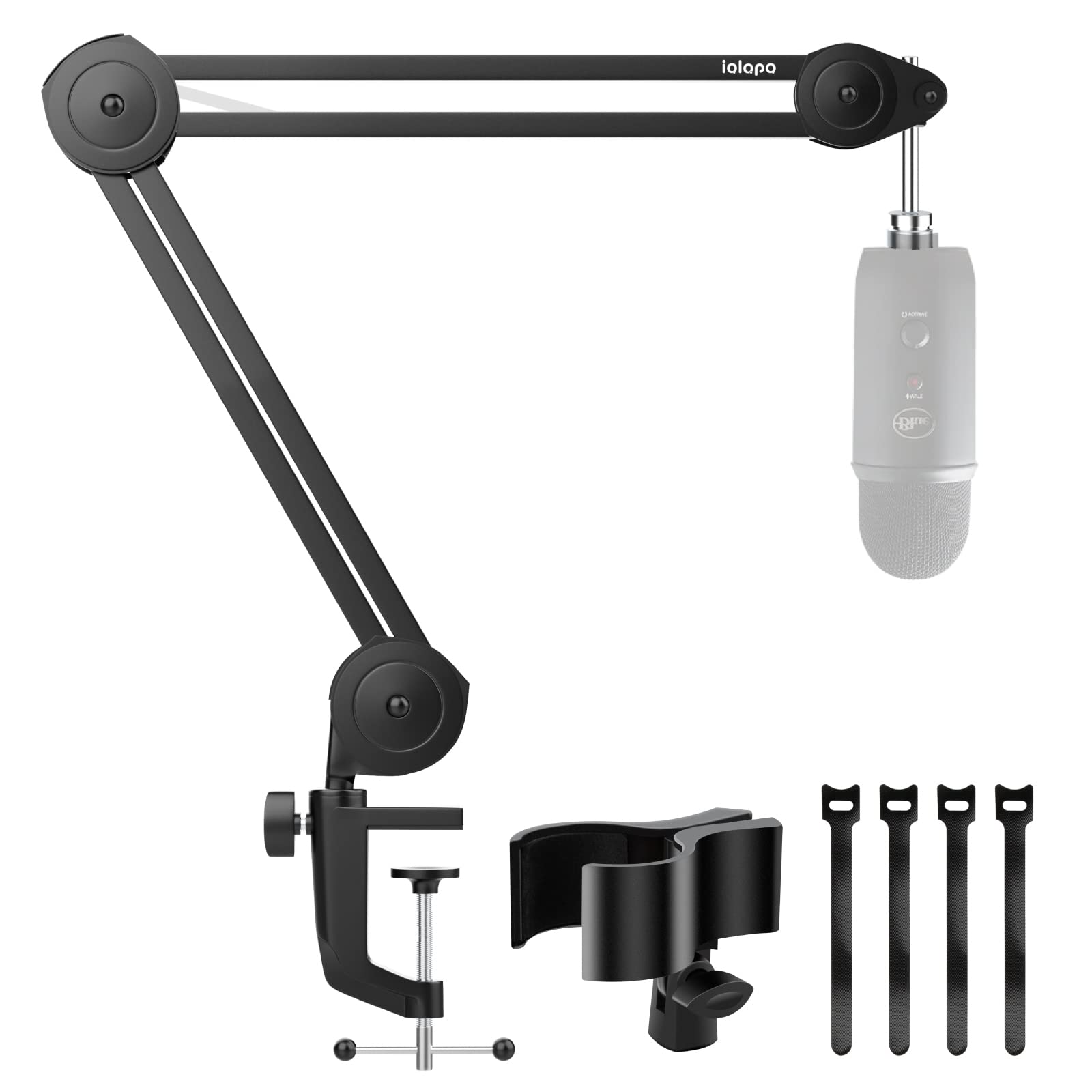 iQLQPQ Microphone Boom Arm Stand, Heavy Duty Boom Microphone Stand ...