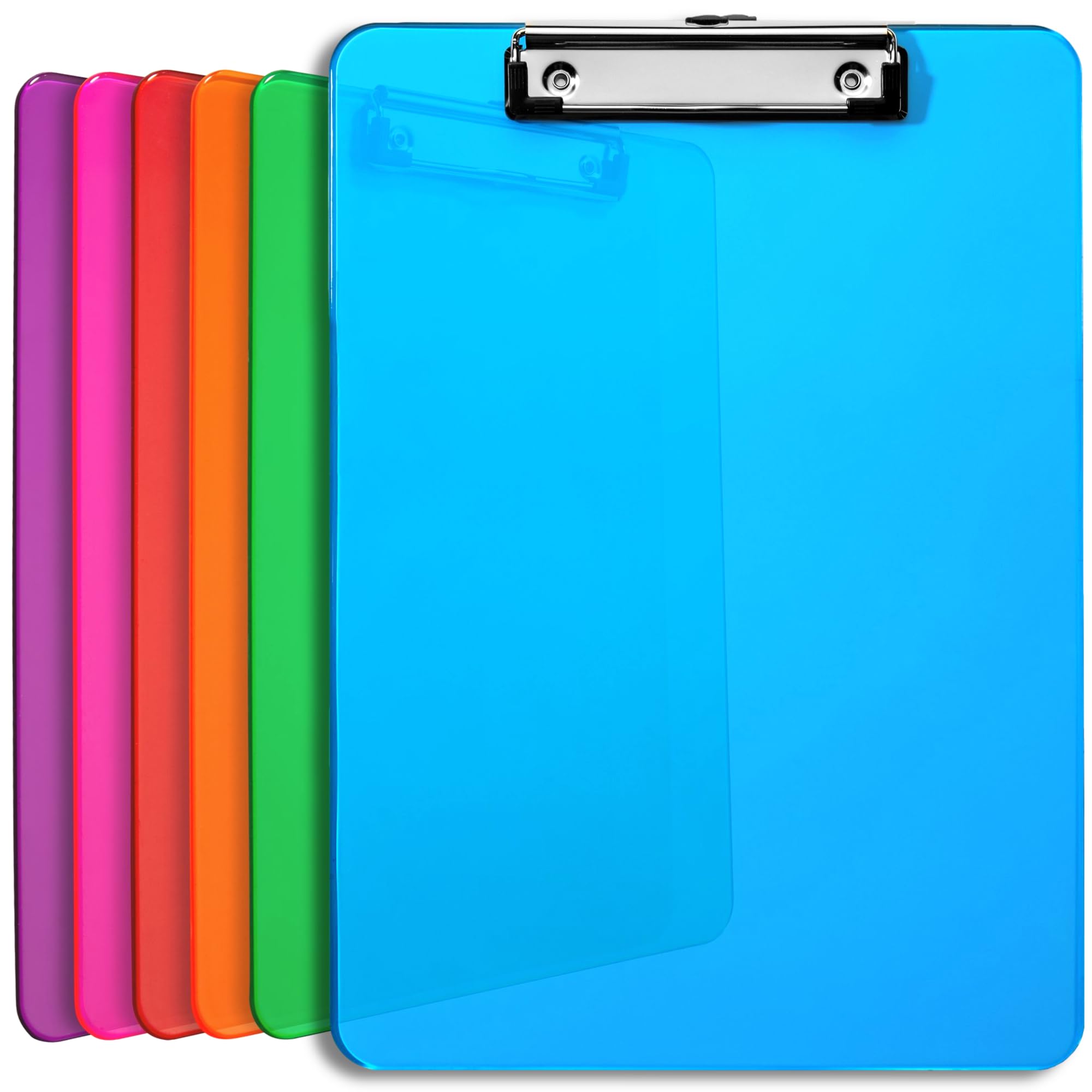 Plastic Clipboards (Set of 6) Multi Pack Clipboard (Blue) Strong ...