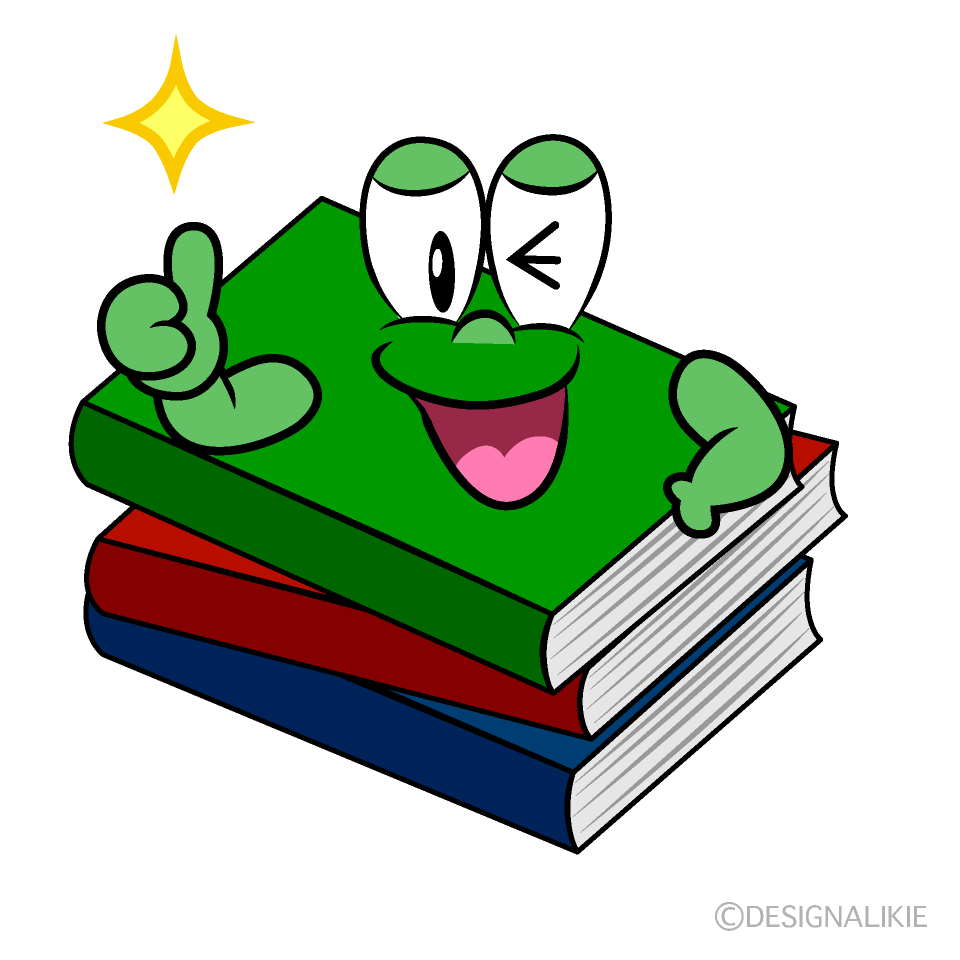 Free Thumbs up Books Cartoon Image｜Charatoon - Clip Art Library