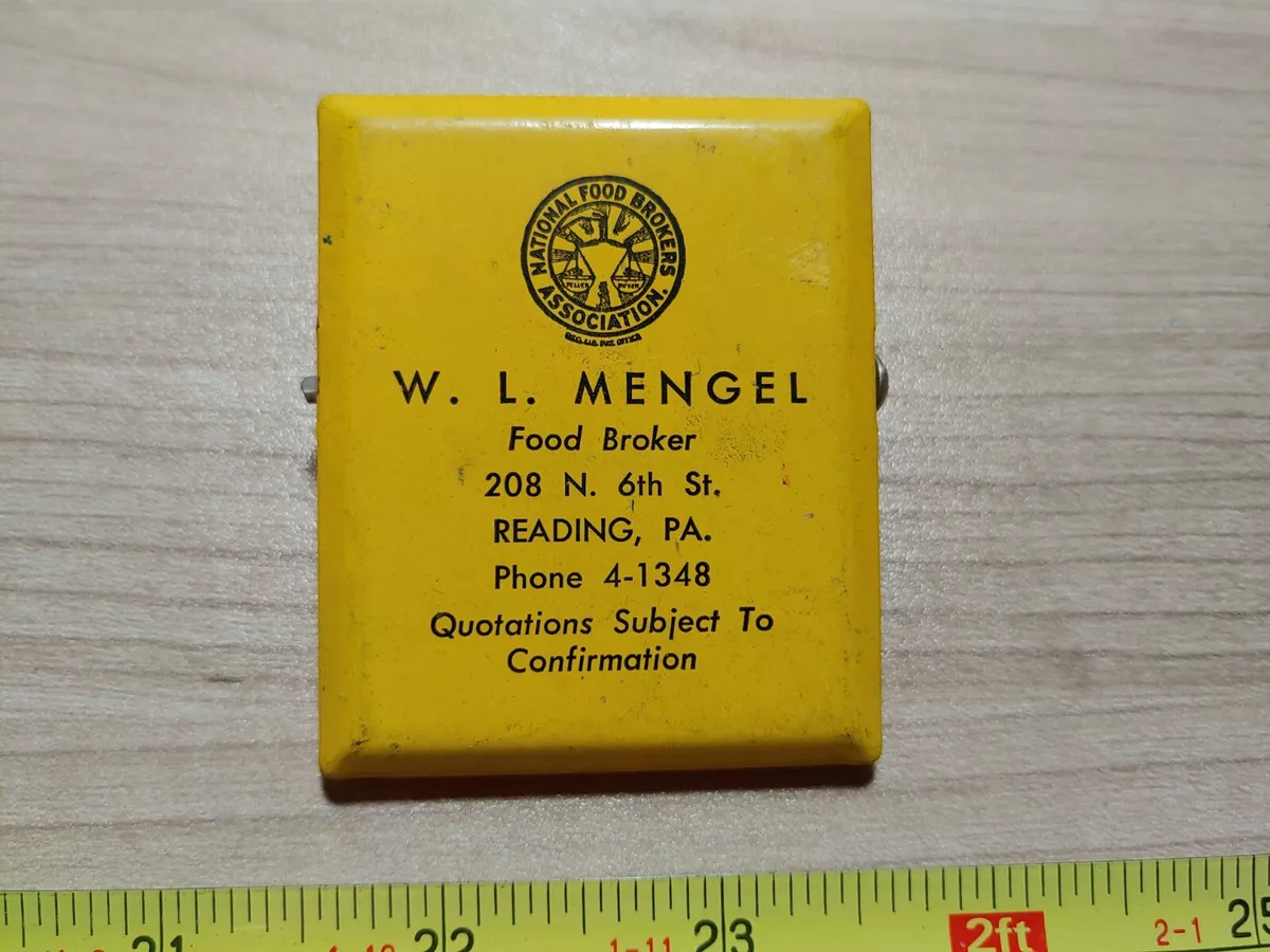 Vintage W. L. Mengel Reading PA National Food Brokers Advertising ...