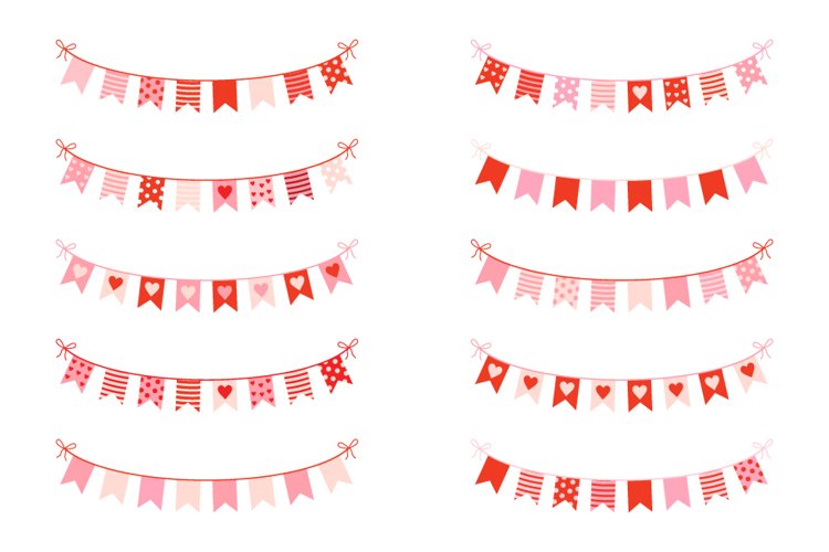 Cute love bunting clipart, Valentine banners clip art - - Clip Art Library