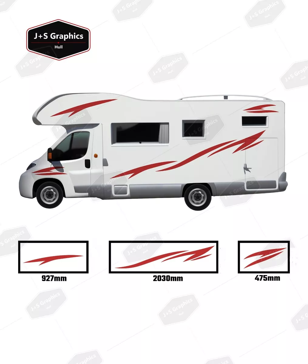 CAMPER GRAPHICS STRIPES UNIVERSAL ANY MOTORHOME VAN CARAVAN ... - Clip ...