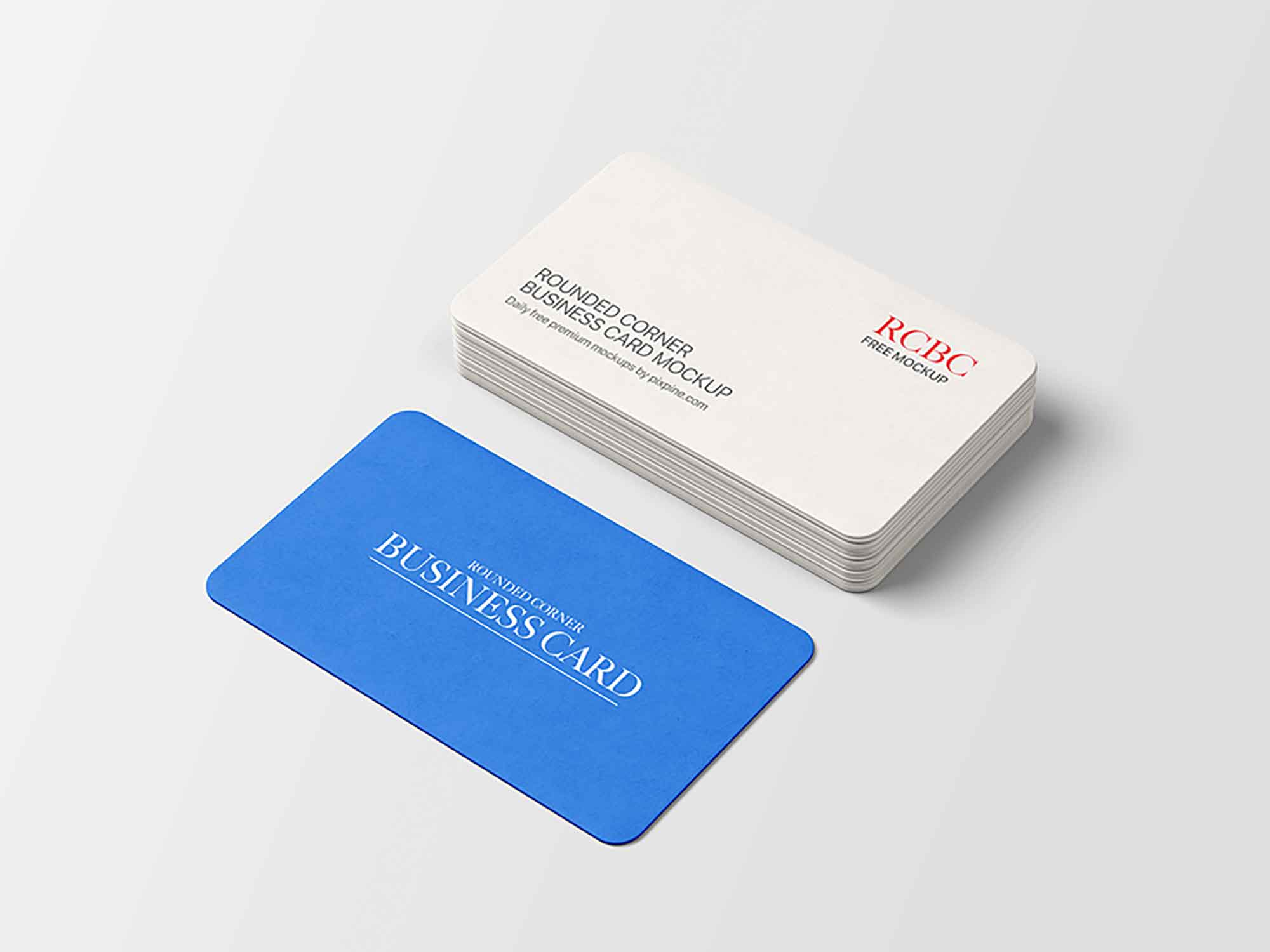 Round Corners Business Card Mockup (PSD) - Clip Art Library