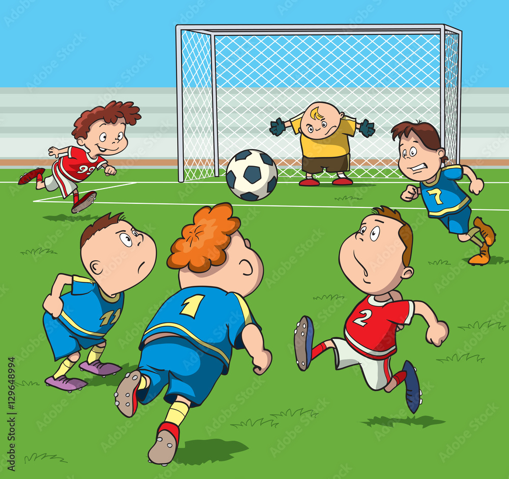 Vector Illustration Kid Playing Football Stock Vector By ... - Clip Art ...