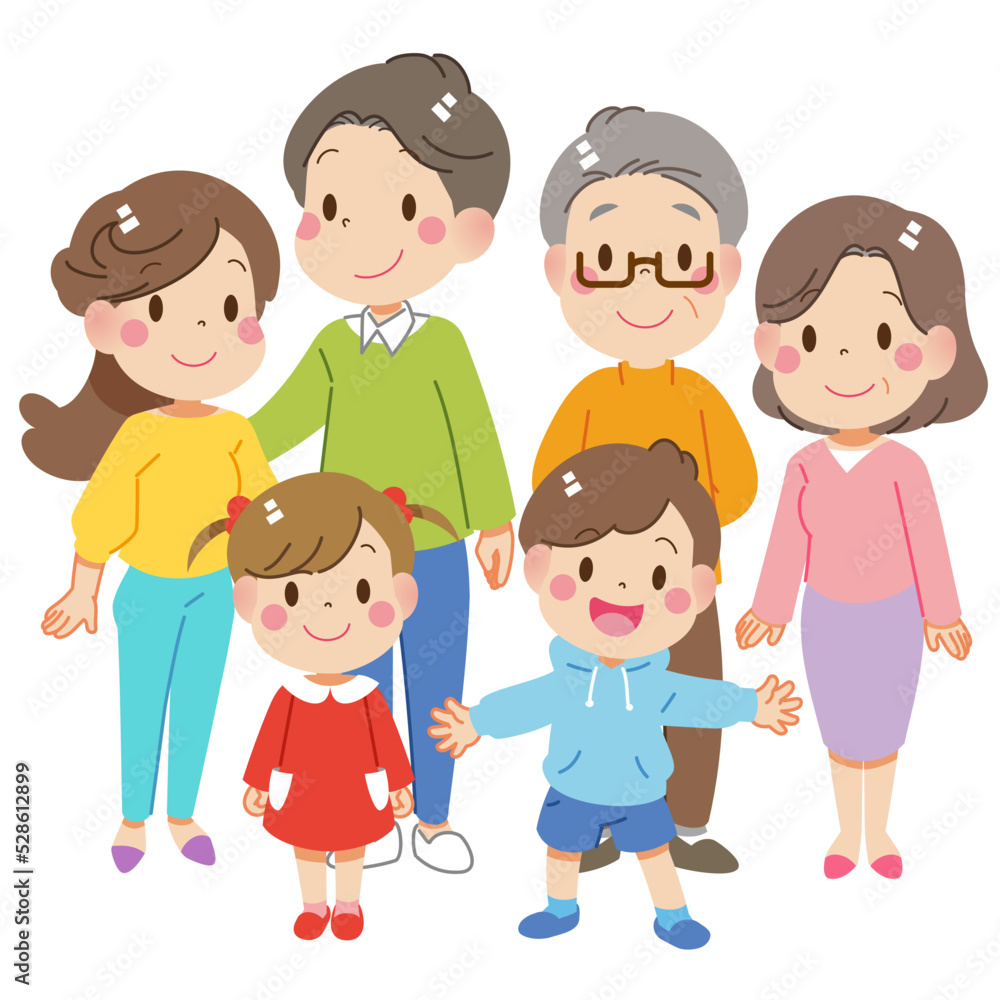 FamilyA（6-people) Stock Vector | Adobe Stock - Clip Art Library