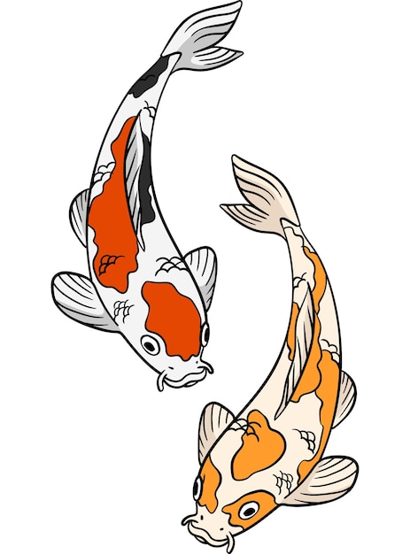 Premium Vector Cartoon Cute Koi Fish On Black Clip Art Library