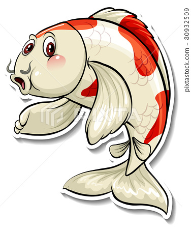 Koi Carp Fish Cartoon Sticker Stock Illustration 80293851 Pixta