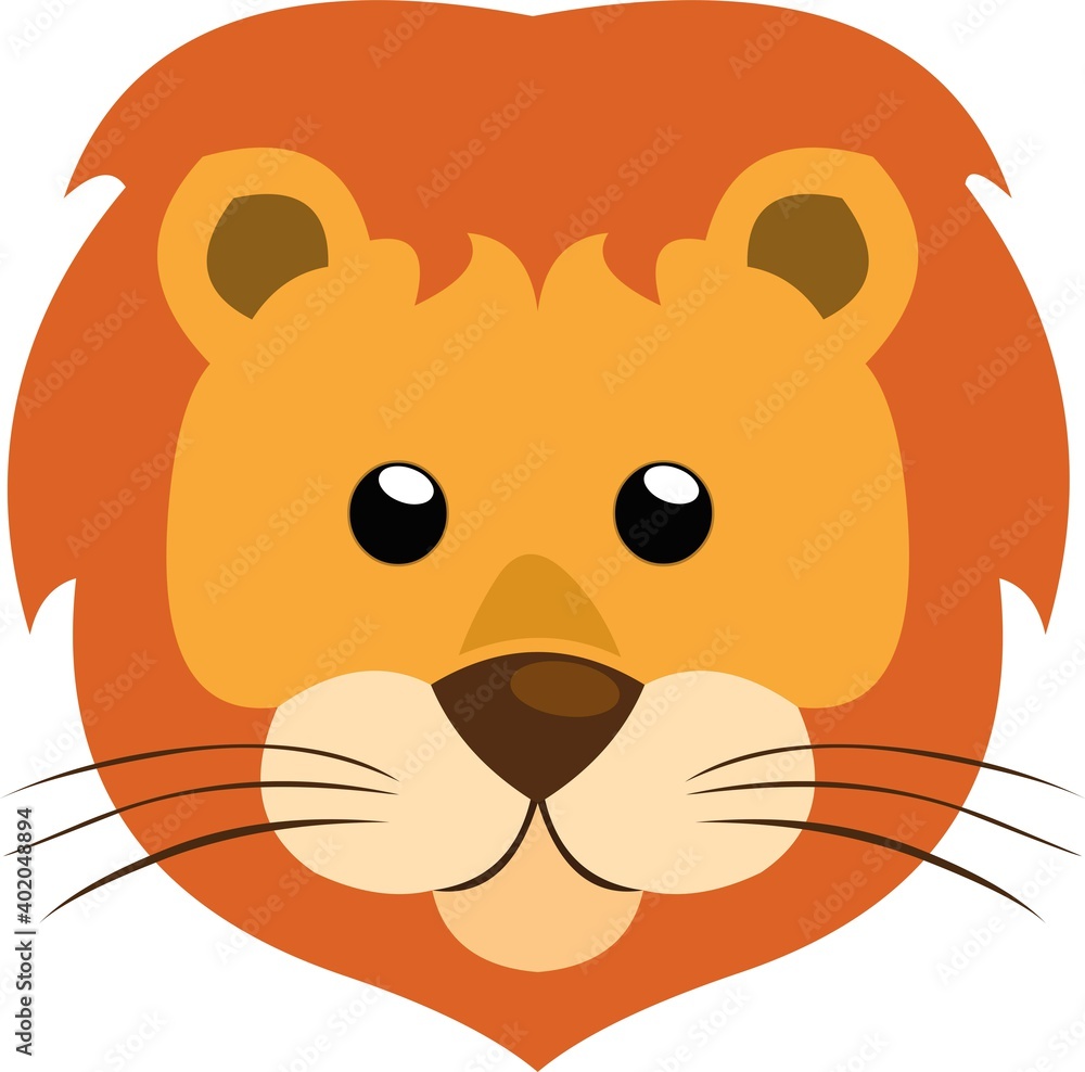 Vector illustration the face of a cute lion cartoon Stock Vector ...