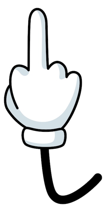 Premium Vector | Comic hand with middle finger Cartoon gesture