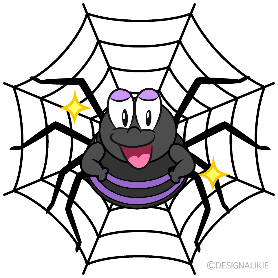 Free Glitter Spider Web Cartoon Image｜Charatoon - Clip Art Library