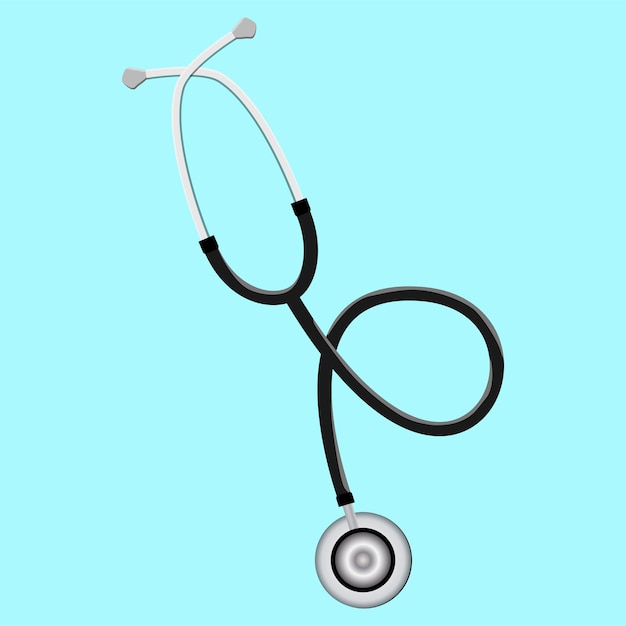 Premium Vector Cartoon Stethoscope With Shadows Isolated On Blue