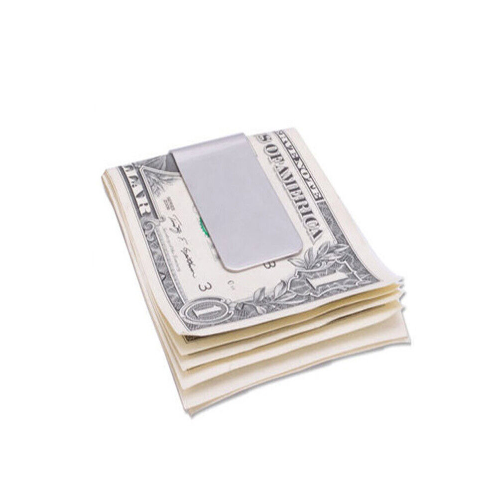 Stainless Steel Money Clip - Durable Silver Metal Pocket Holder for ...