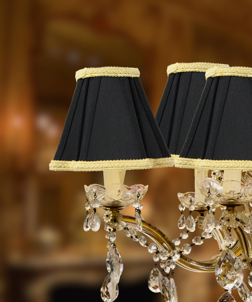 2x5x5 Black with Gold Liner Chandelier Clip-On Lampshade - Clip Art Library