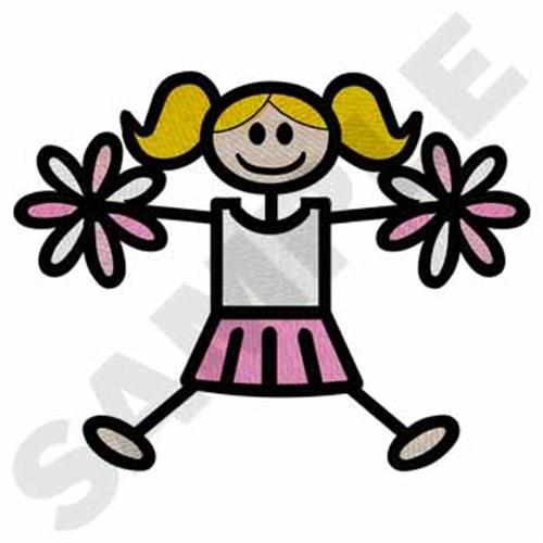 Stick Cheerleader Embroidery Design | EmbroideryDesigns.com - Clip Art ...