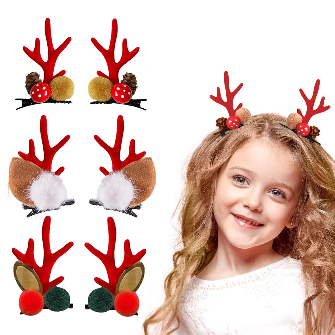 3 Pairs Christmas Hair Clip，Christmas Hair Accessories for Girls Cutie ...