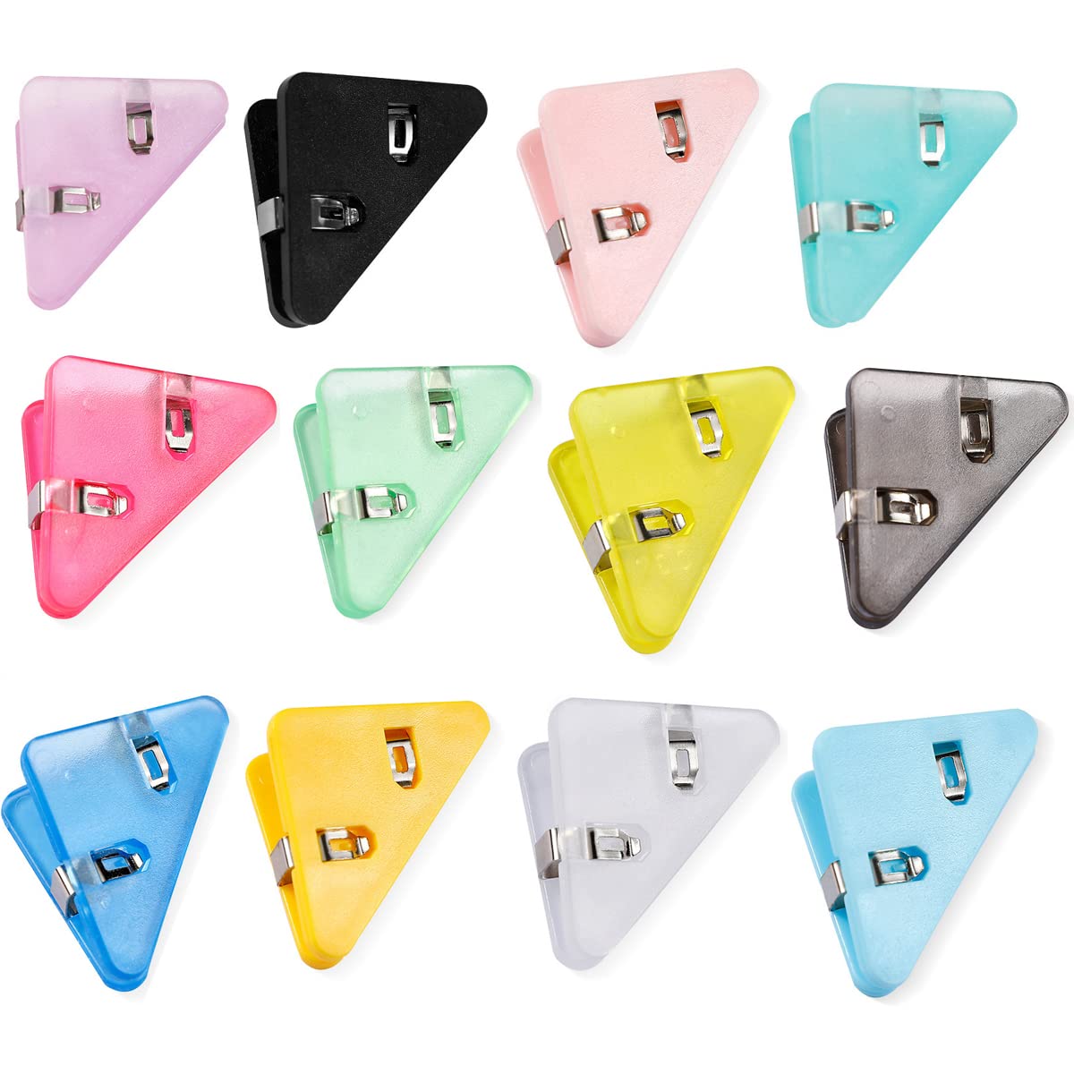 20Pcs Plastic Corner Paper Clips Colorful Triangle Prevent Books Corner ...