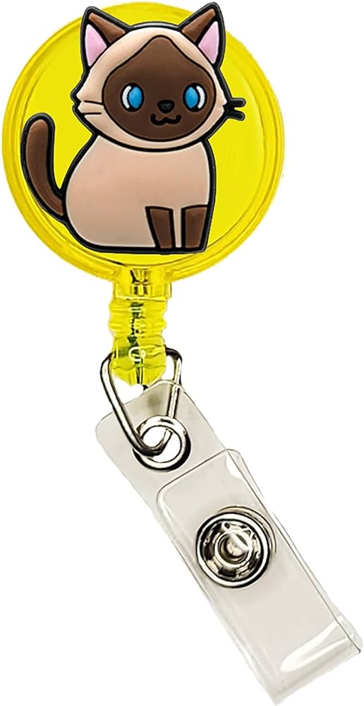 Amazon.com : Kitty Cat Badge Reel ID Holder Badge Clip Funny Nurse ...