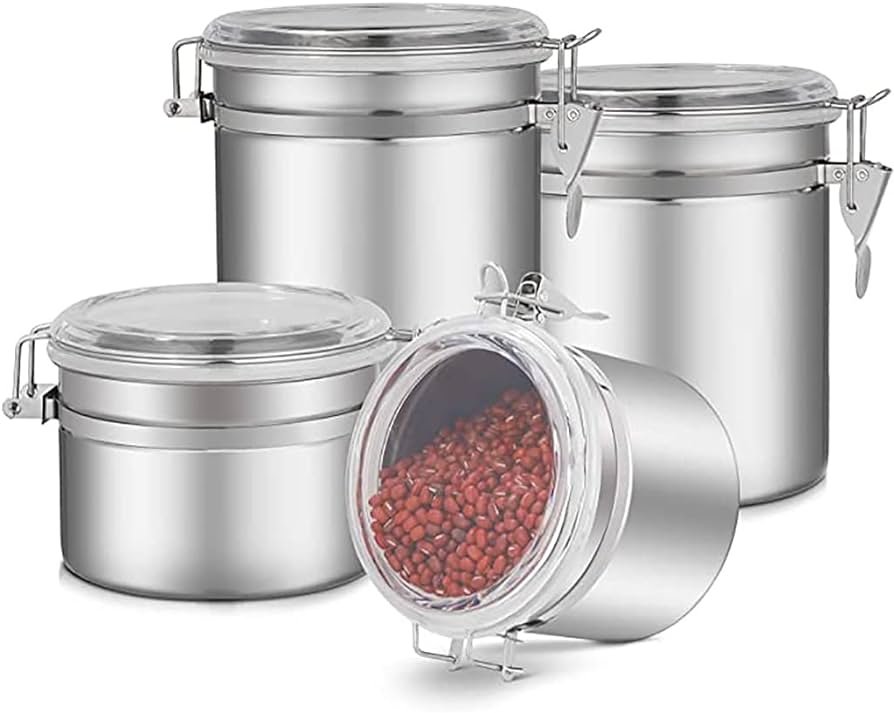 Stainless Steel Storage Containers, Food Canister, Coffee Canister ...