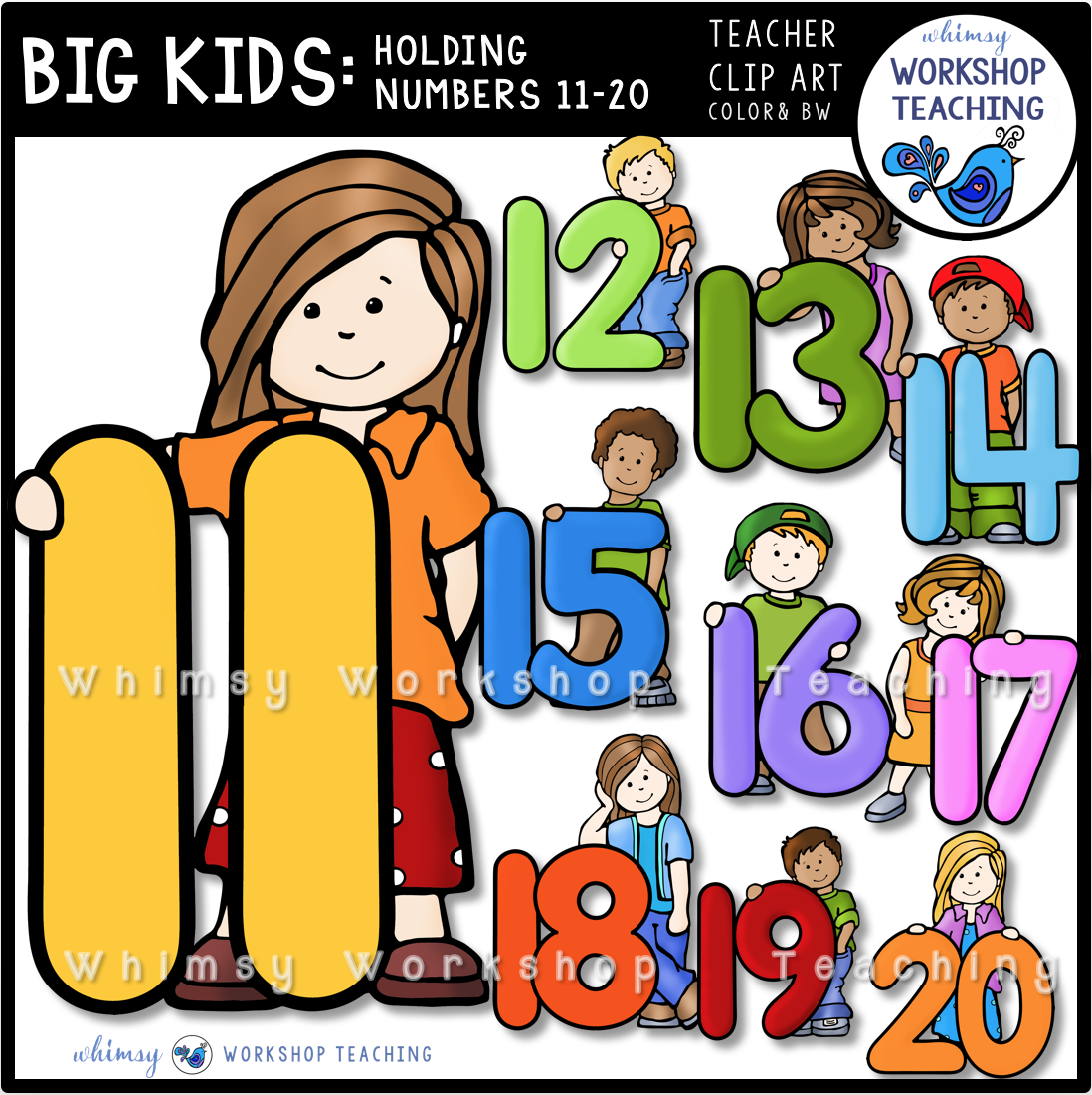 Big Kids Numbers 11-20 - Whimsy Workshop Teaching - Clip Art Library