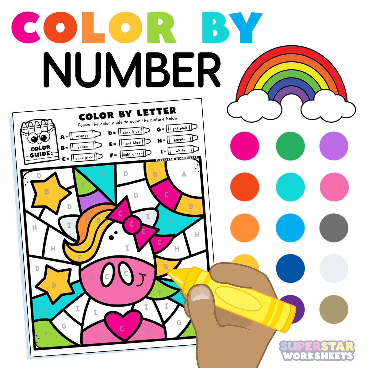 Color By Number Printables - Superstar Worksheets - Clip Art Library