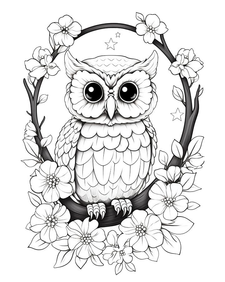 Owls Coloring Pages for Kids and Adults - Makenstitch - Clip Art Library