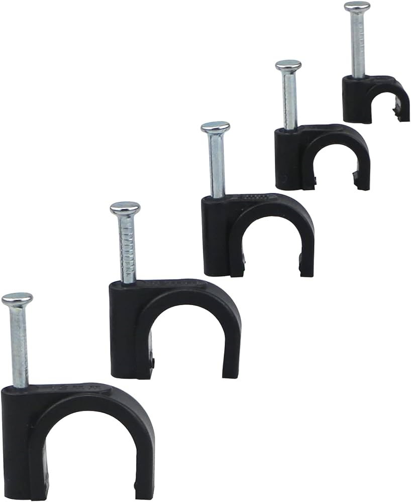 420Piece Round Cable Clips Set, Cable Clamps Attached with Steel Nails