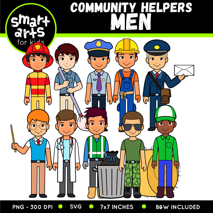 Community Helpers Men Clip Art - Clip Art Library