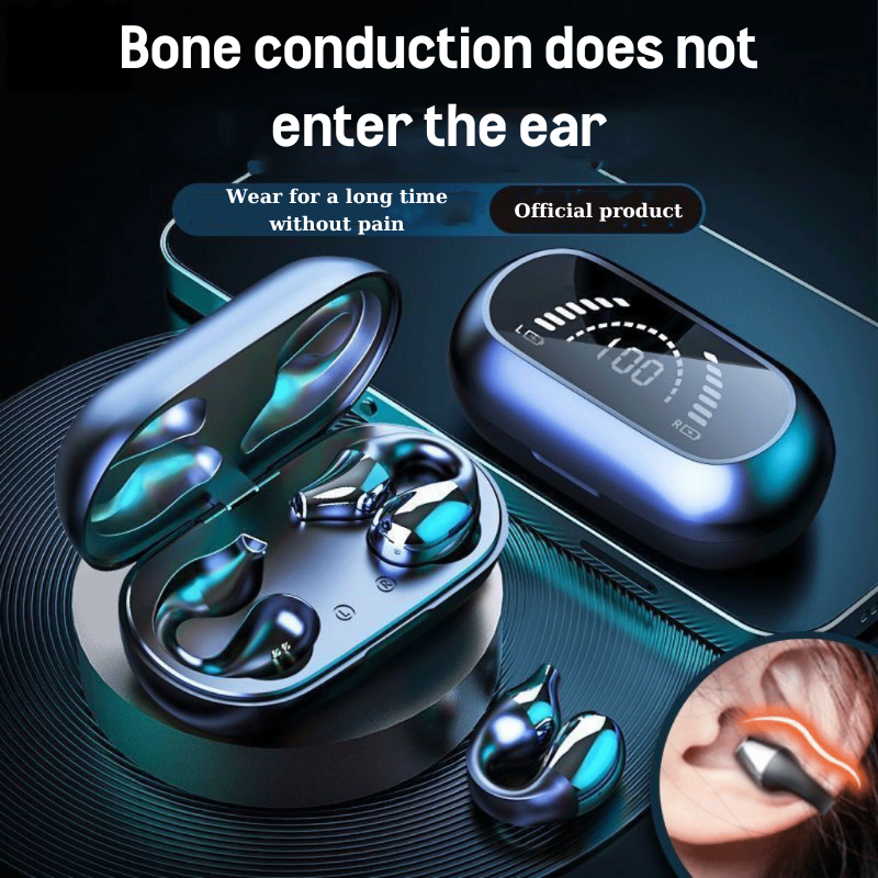 Wireless Ear-Clip Bone Conduction Headphones Bluetooth 5.3, Open ...