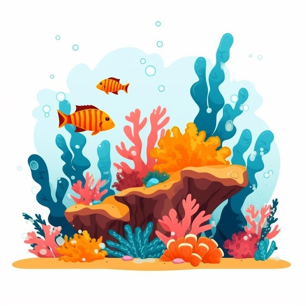 Realistic 3d Coral Reef - Vibrant underwater scene with diverse ...