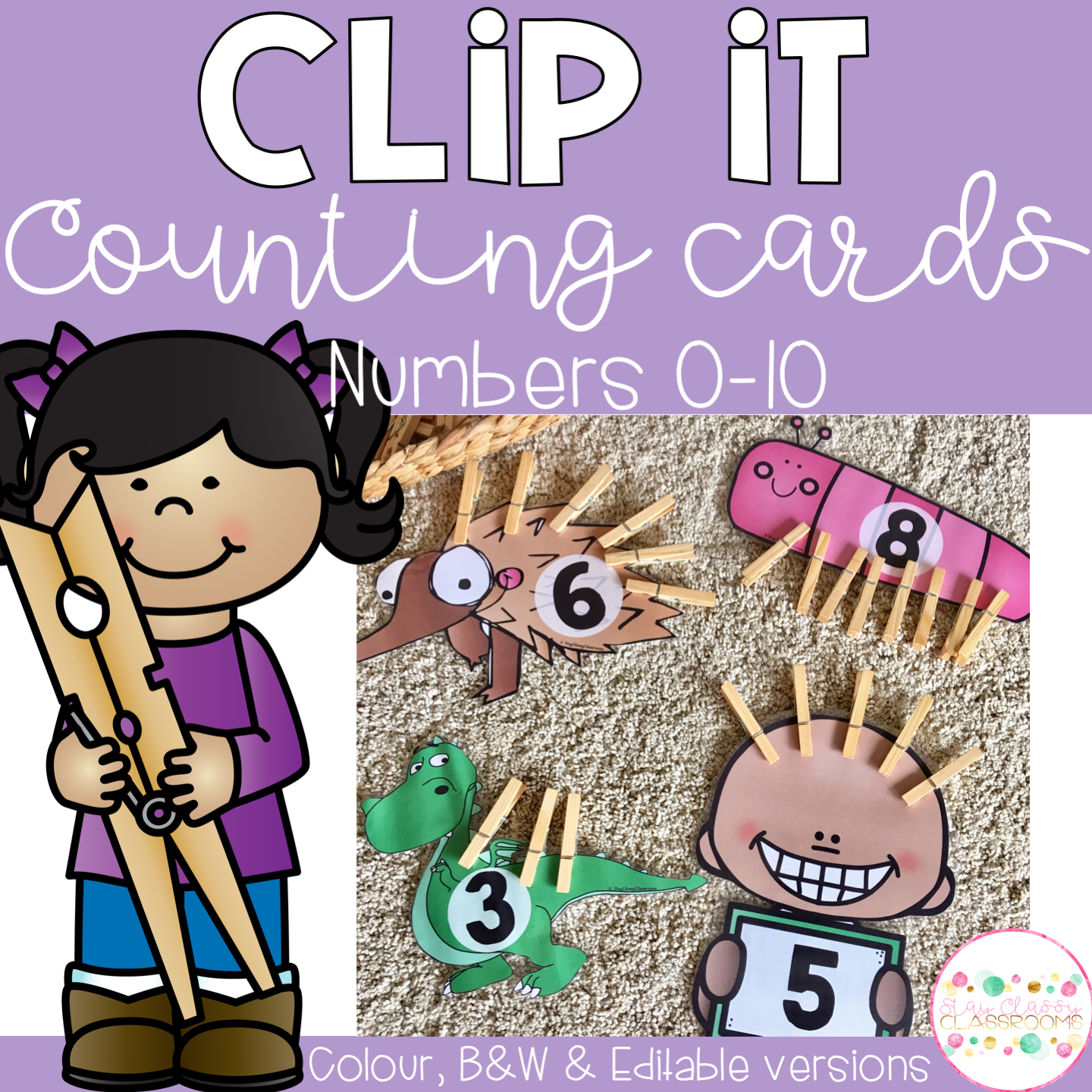 Back-To-School Counting Clip Cards - Simply Kinder - Clip Art Library