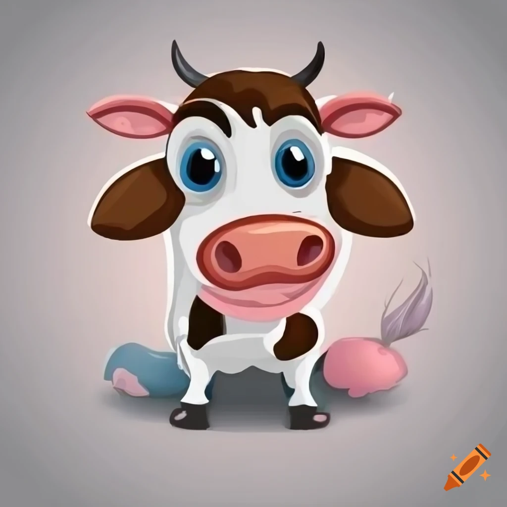 Cow cartoon character on Craiyon - Clip Art Library