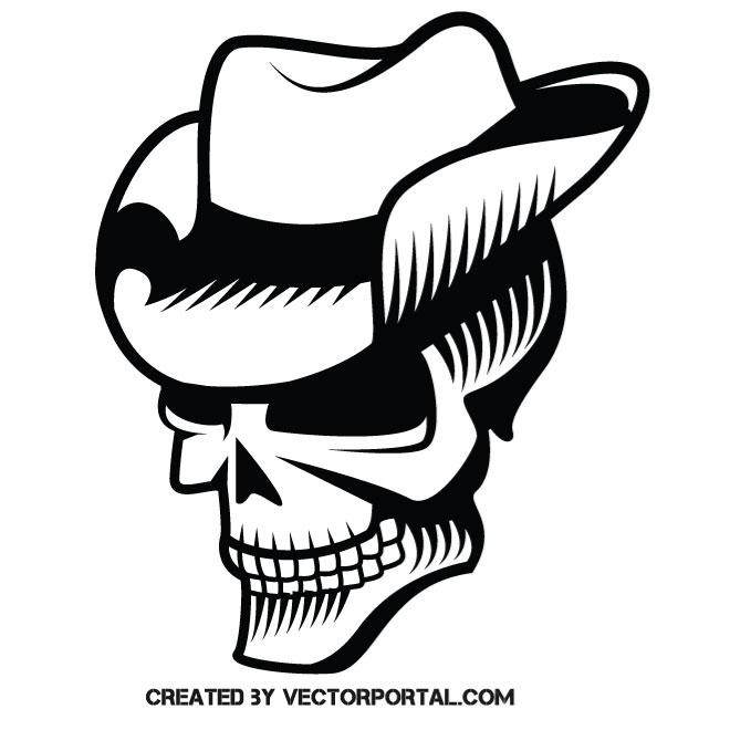 Skull with cowboy hat Royalty Free Stock SVG Vector and Clip Art - Clip ...