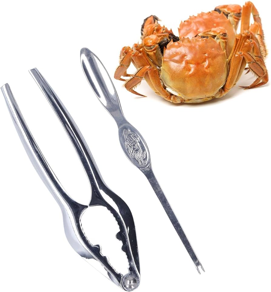 Lobster Cracker and Pick Set, Stainless Steel Crab Leg Cracker Clip ...