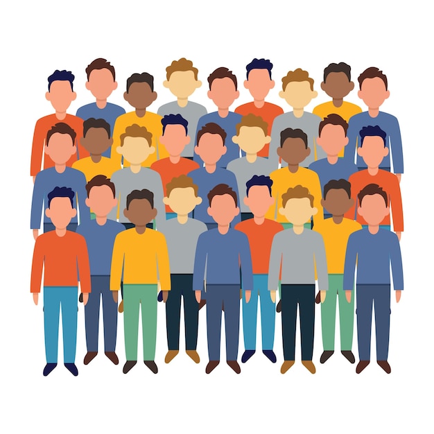 Premium Vector | Crowd of people vector isolated group shot meeting ...