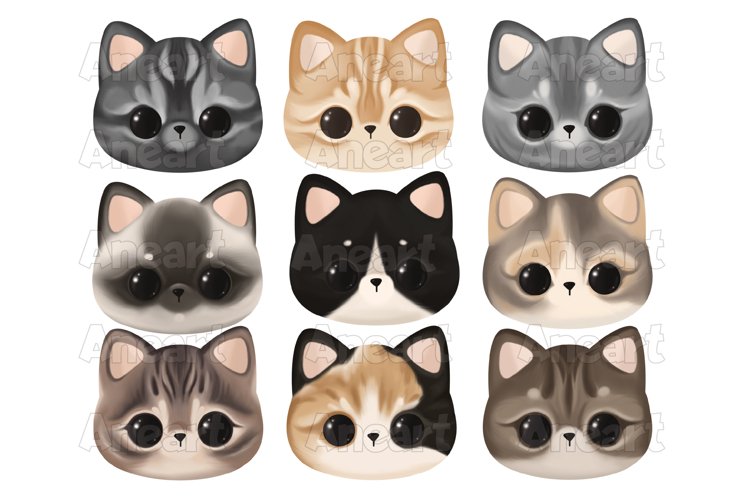 Free clip cute cat face, Download Free clip cute cat face png images ...