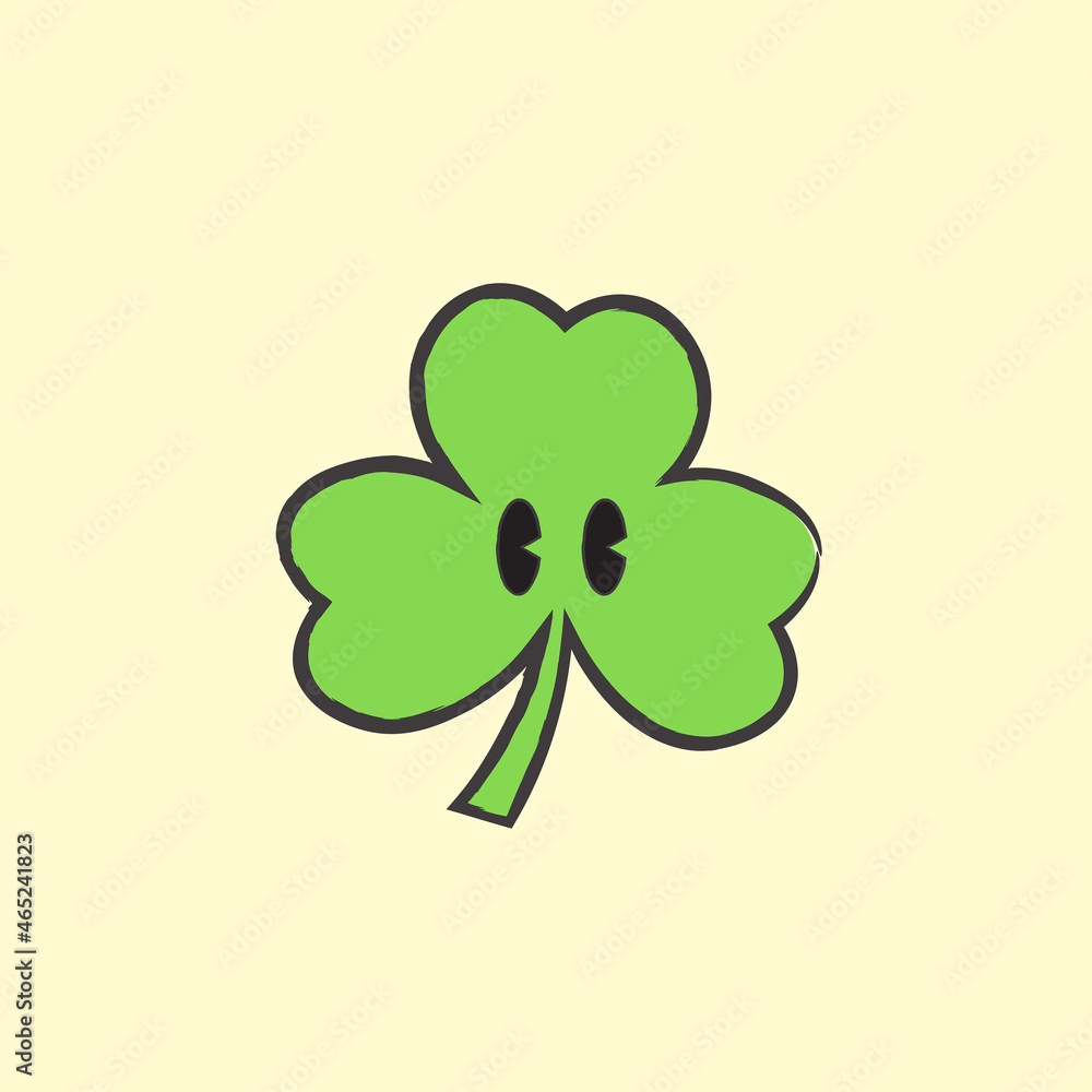 A Cute Hand Drawn Clover Leaf - Amazing cute minimalist vector ...