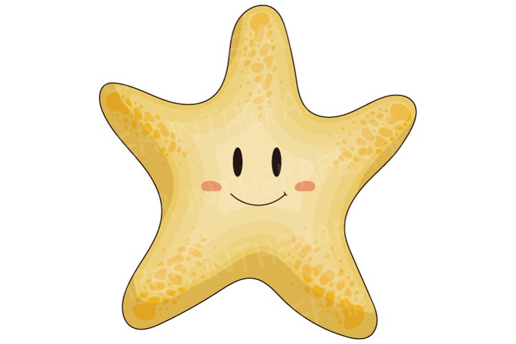 Cute starfish | SVG PNG Clip art under the sea animal Yellow - Clip Art ...