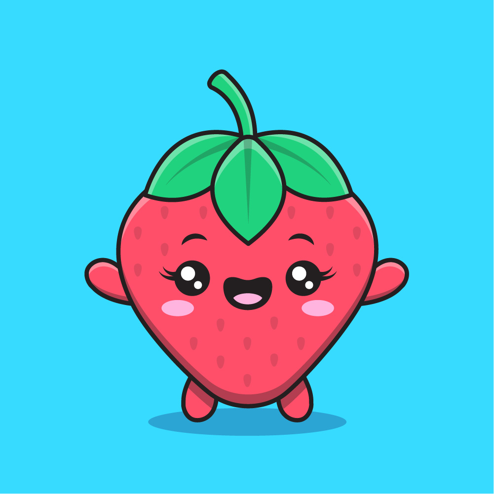 Kawaii strawberry clipart - Clip Art Library