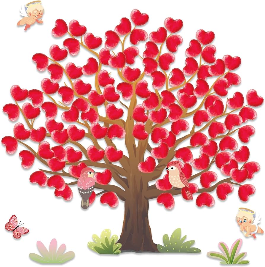 Classroom Tree Bulletin Board Set Happy Valentines Day Hearts Bulletin ...