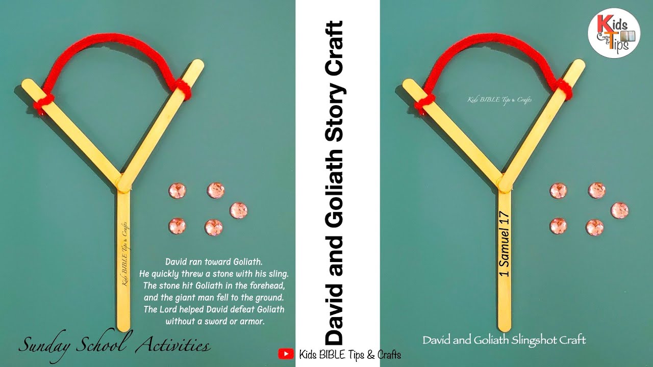 David and Goliath Slingshot Craft | Sunday School Activities | Bible ...