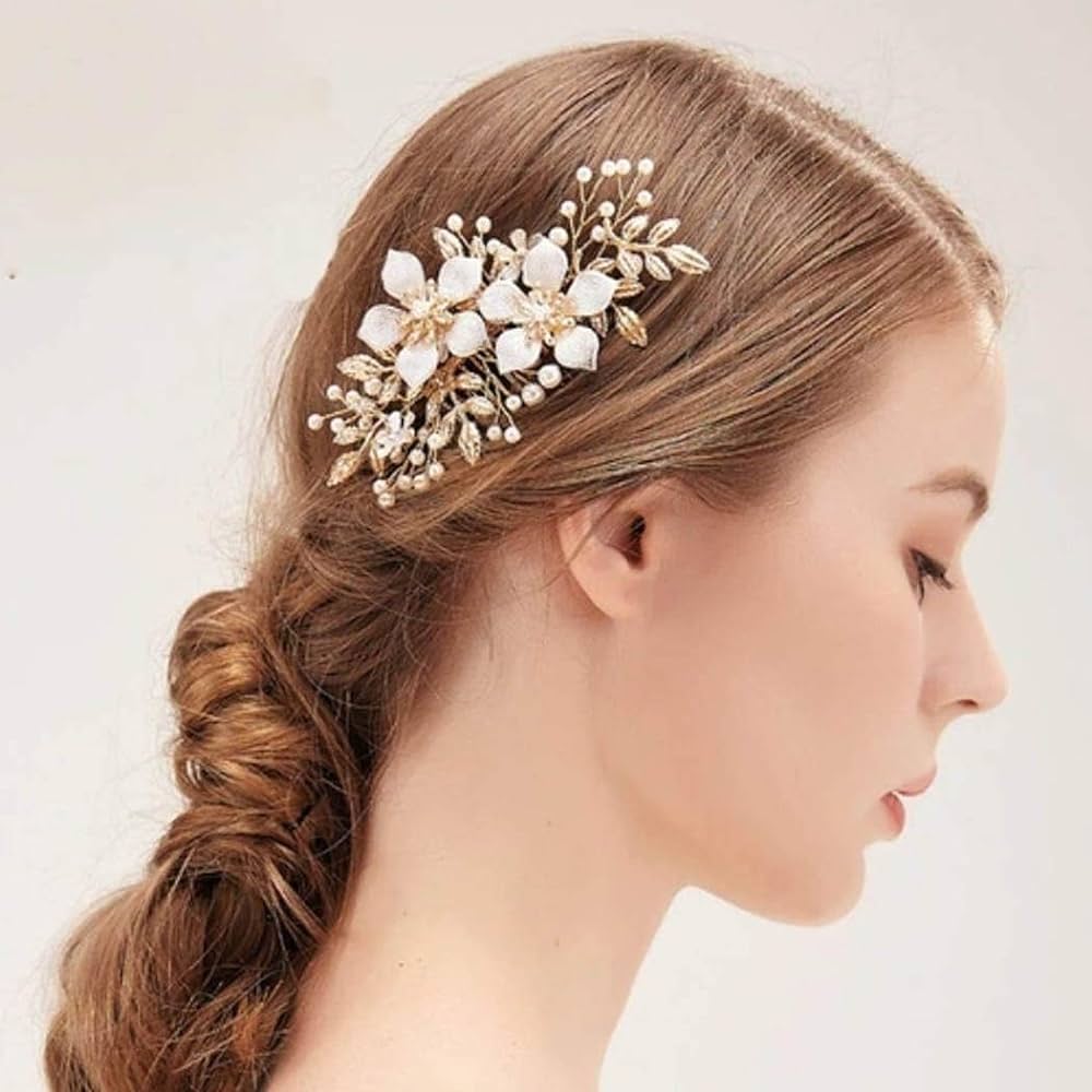 Gilded Petals Floral Hair Clip With Crystals Davids Bridal - Clip Art ...