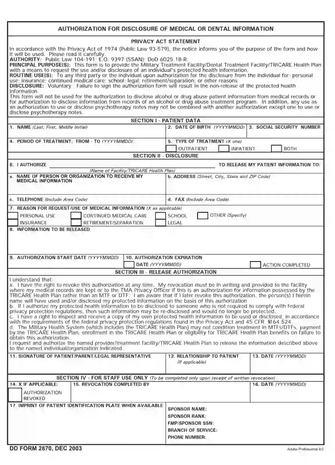 DD Form 2870 ≡ Fill Out Printable PDF Forms Online - Clip Art Library