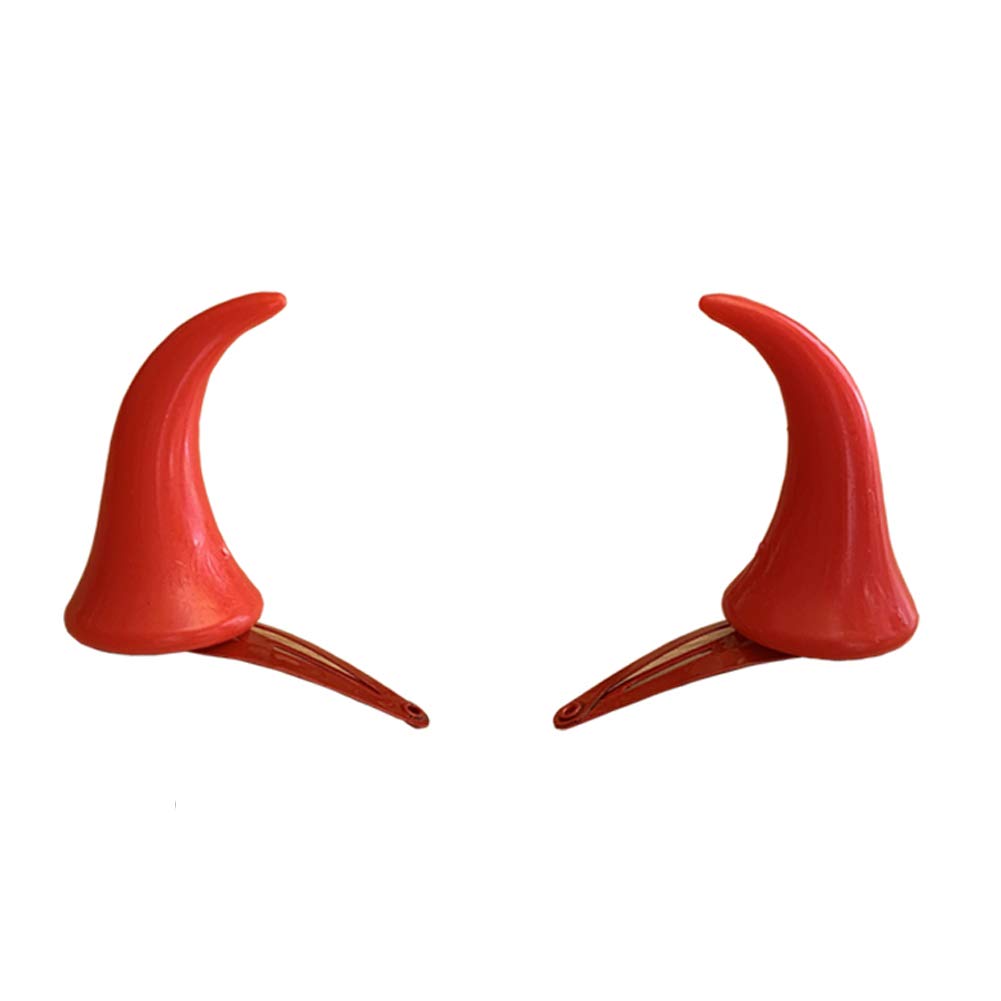 Buy Secaden Red Devil Horns Hair Clip Halloween Cosplay Costume ...