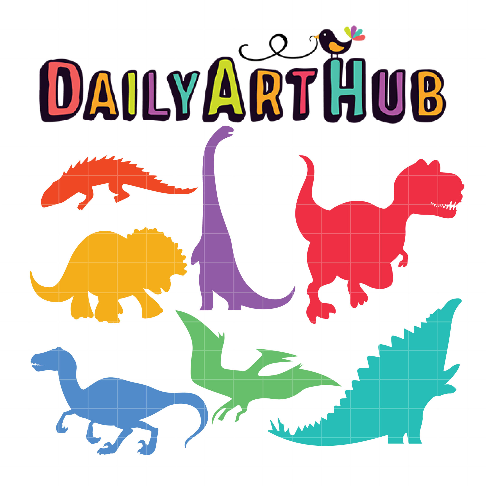 Delightful Dinosaurs Dinosaurs for Girls Clip Art and Digital ...