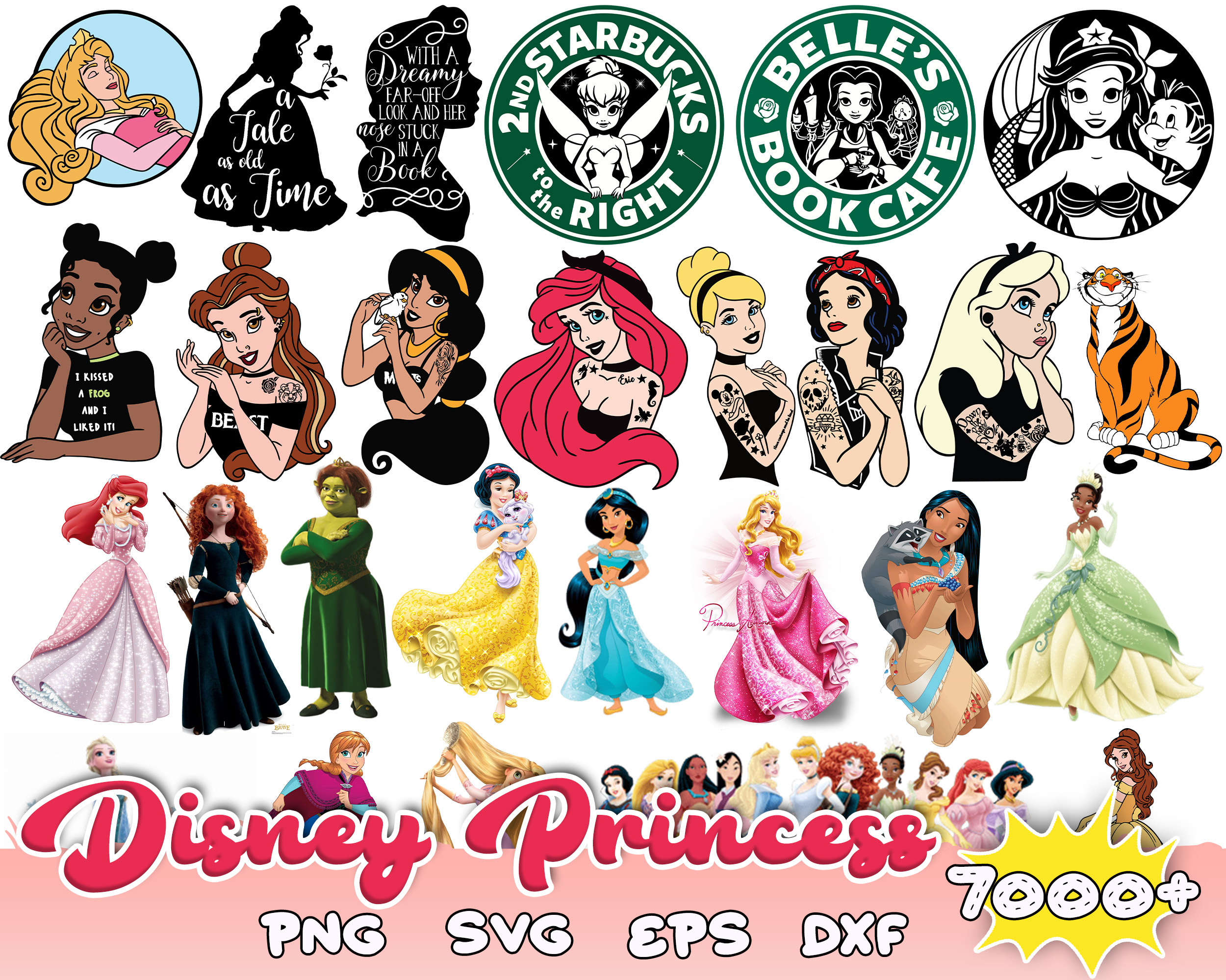 7000 Disney Princess SVG Bundle Frozen Svg Snow White Svg Babe