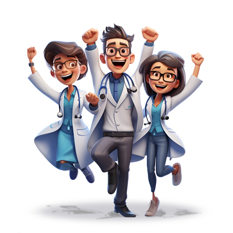 Happy Doctors Jumping | Great PowerPoint ClipArt for Presentations ...