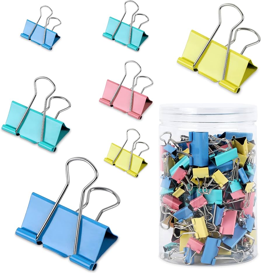 150 Pieces Large Binder Clips, 6 Different Sizes Paper Clips Clips for ...